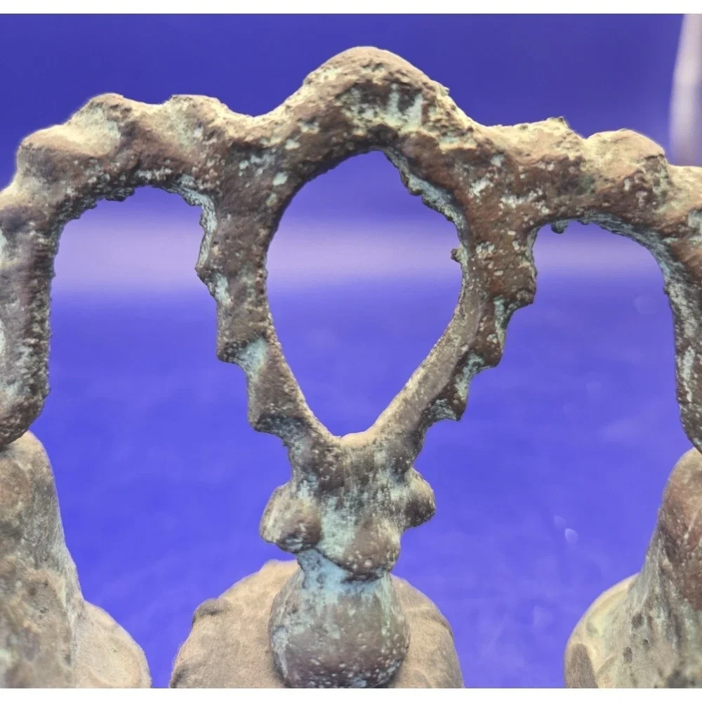 Bronze‎ Triple Bells Antique Patina  Mexi-Spanish Colonial Mission 1800's B#28